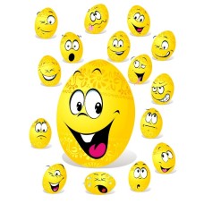 2298860Z Funny smiley eggs oua zambarete de Pasti imagine comestibila din zahar29x20cm